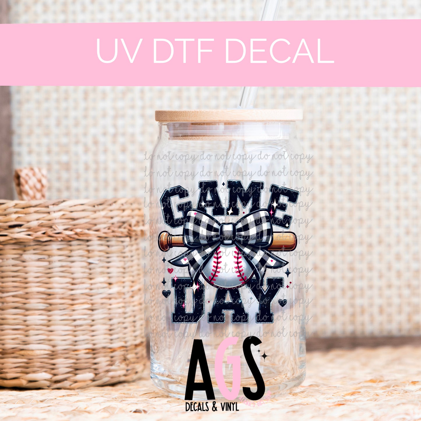 UV DTF DECAL 097 Game Day Checker