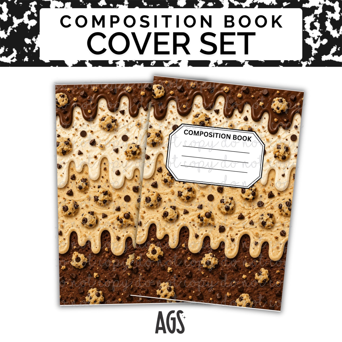 COMPOSITION NOTEBOOK COVER SET - 008 Cookie Dough Milkshake