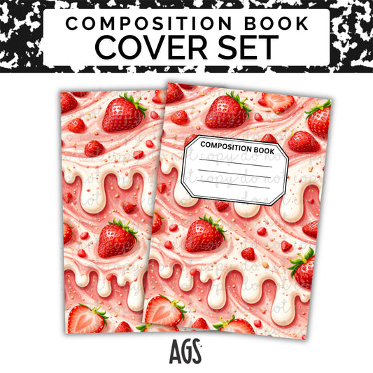 COMPOSITION NOTEBOOK COVER SET - 010 Strawberry Milkshake