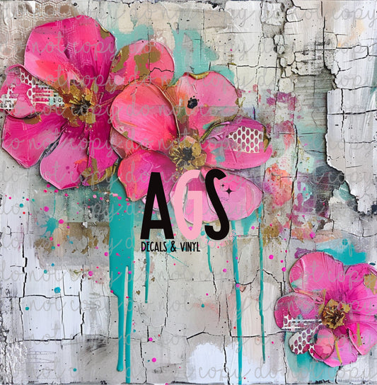 2165 Crackled Flowers