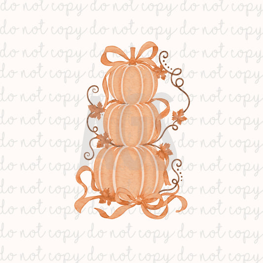 DECAL 257 Pumpkin Ribbon Vines Stack
