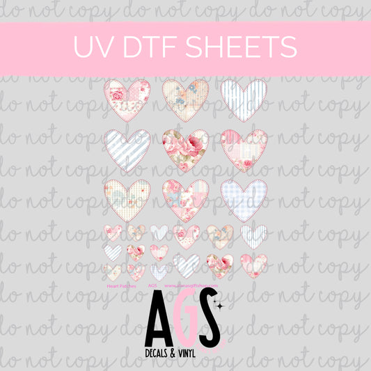 UV DTF SHEET 027 Heart Patches