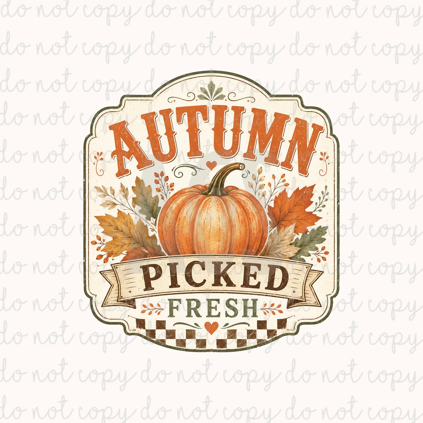 DECAL 267 Autumn Picked Fresh Label