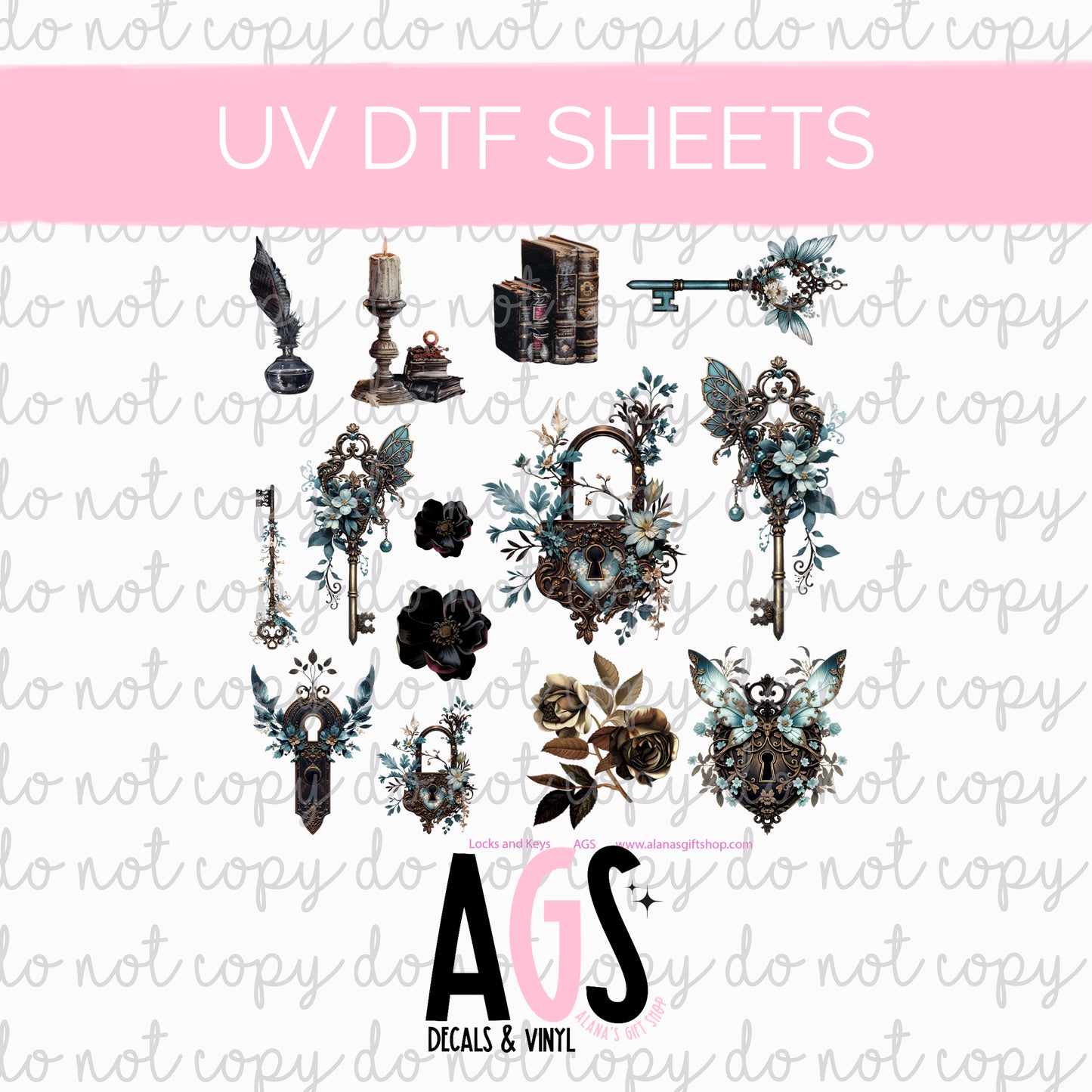 UV DTF SHEET 062 Locks & Keys