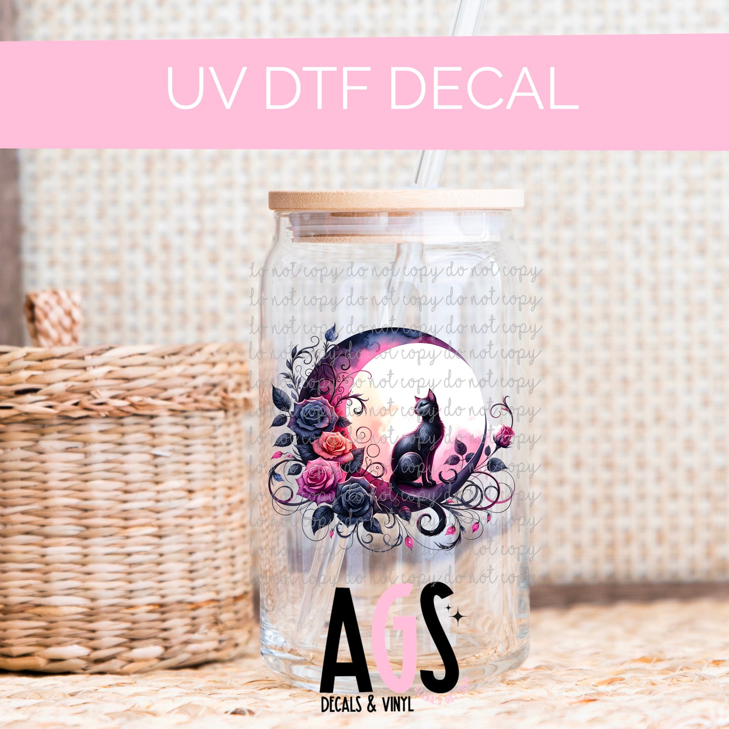 UV DTF DECAL 070 Cat On The Moon