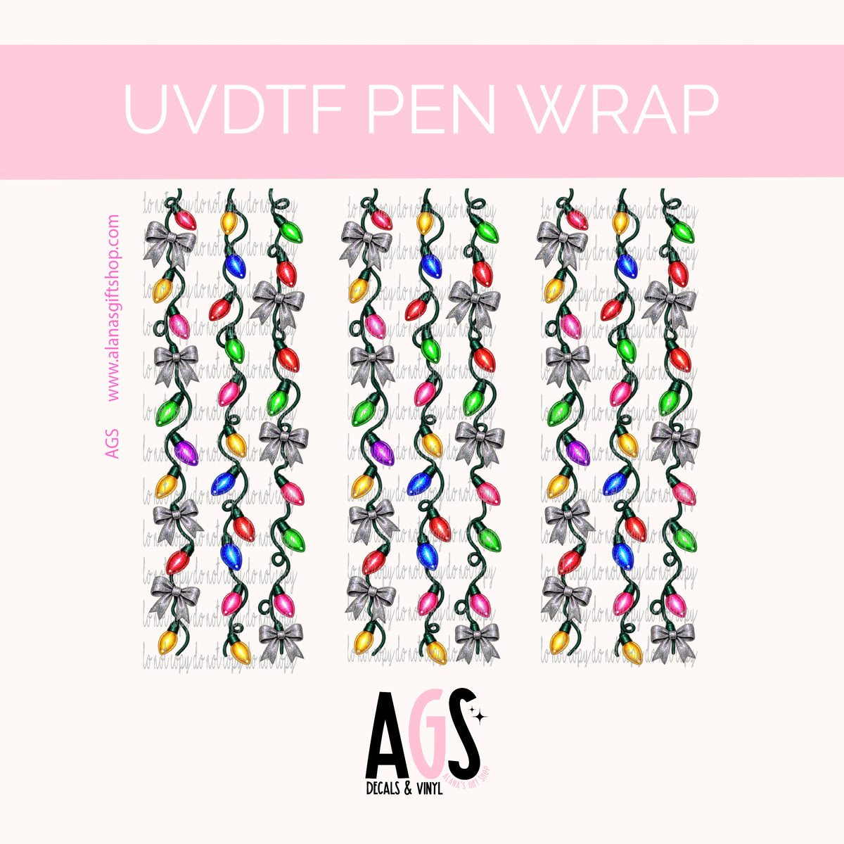 PEN WRAP 085 Christmas Lights & Bows