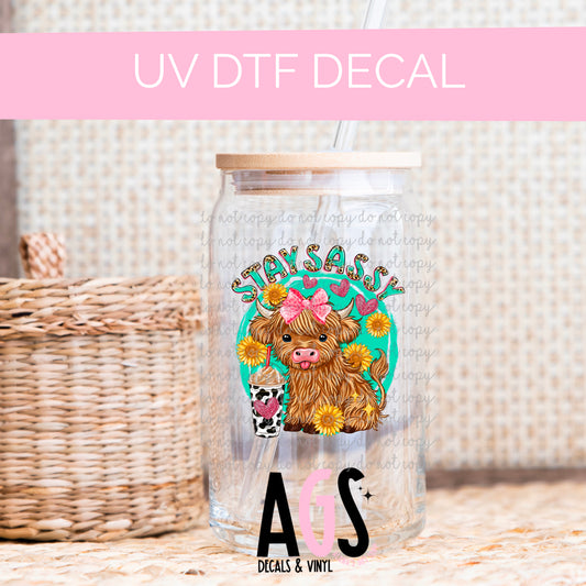 UV DTF DECAL 087 Stay Sassy Cow