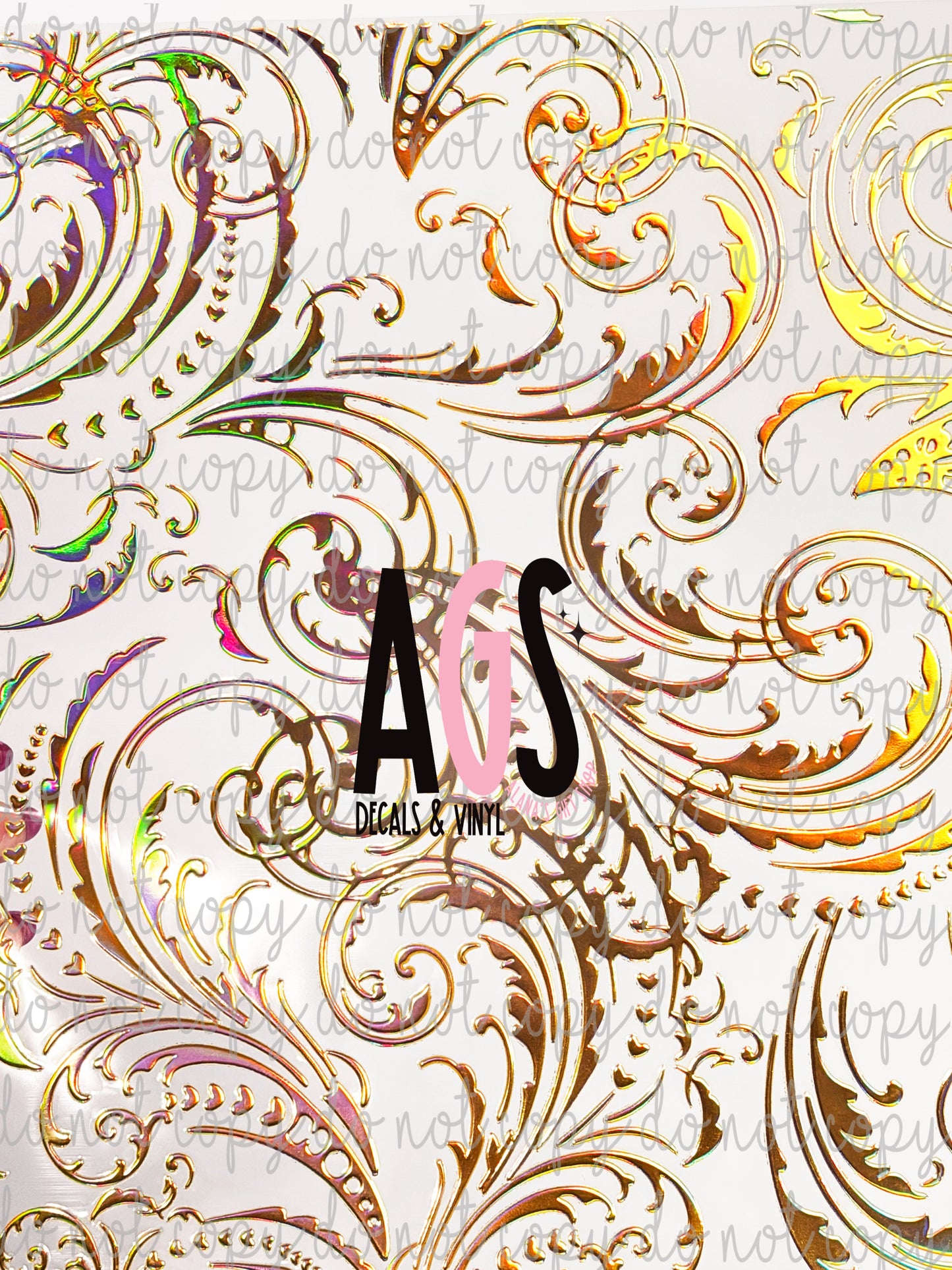 METALLIC UV DTF SHEET 012 Swirls - Gold Prism