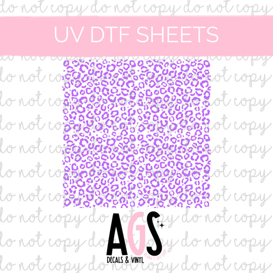 UV DTF SHEET Small Leopard Print Purple