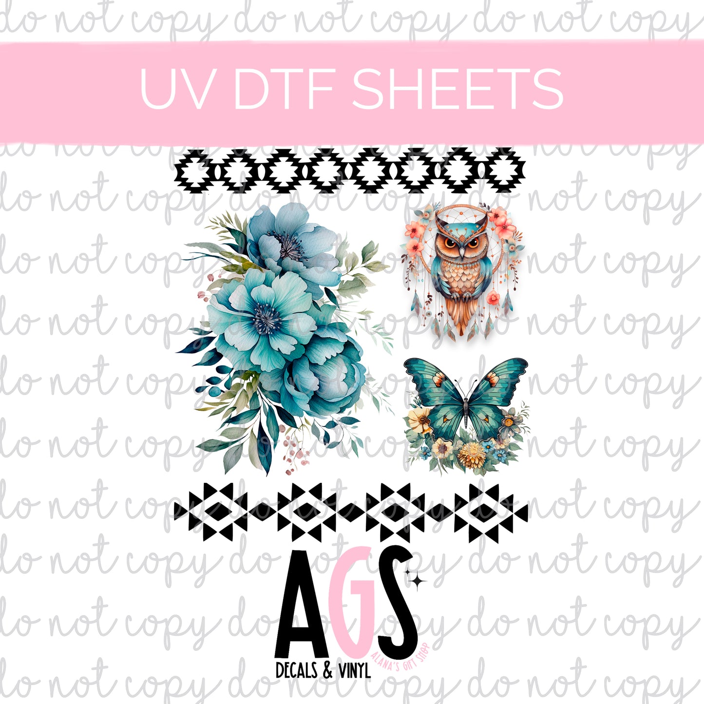 UV DTF SHEET - Turquoise Things