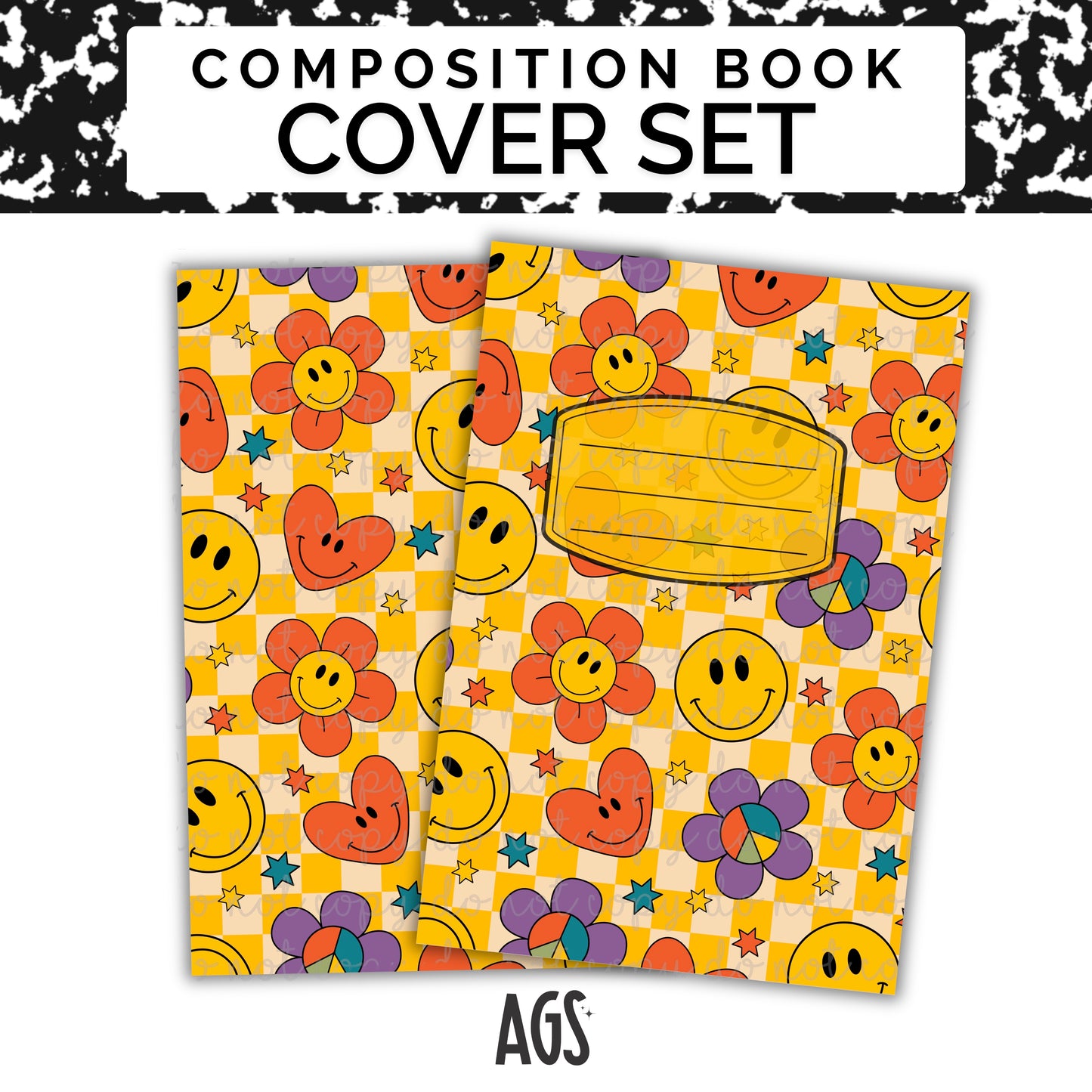 COMPOSITION NOTEBOOK COVER SET - 058 Smile Flowers