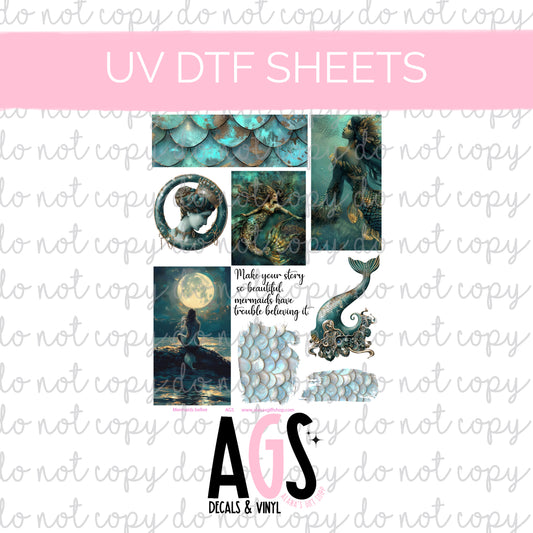 UV DTF SHEET 014 Mermaids Believe Feb Box