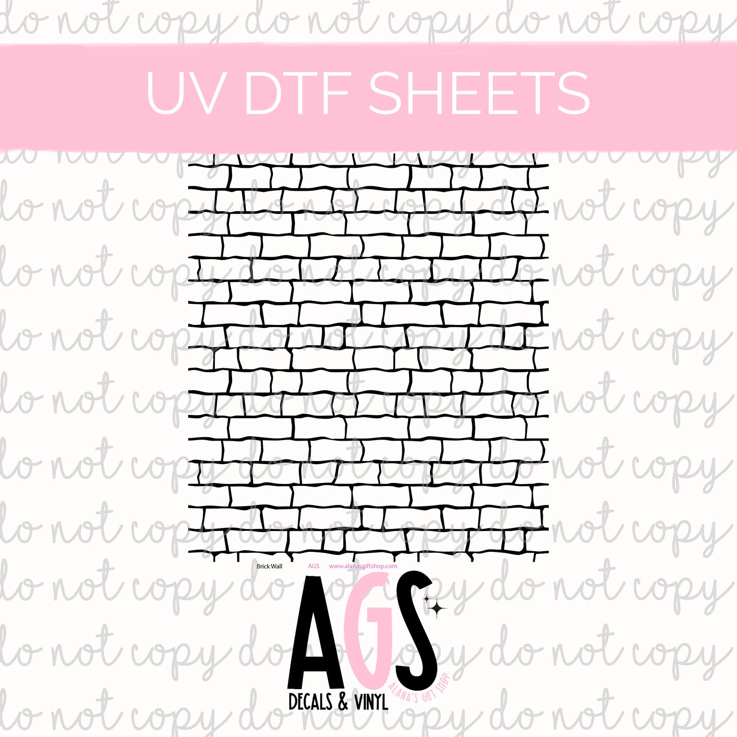 UV DTF SHEET 063 Brick Wall