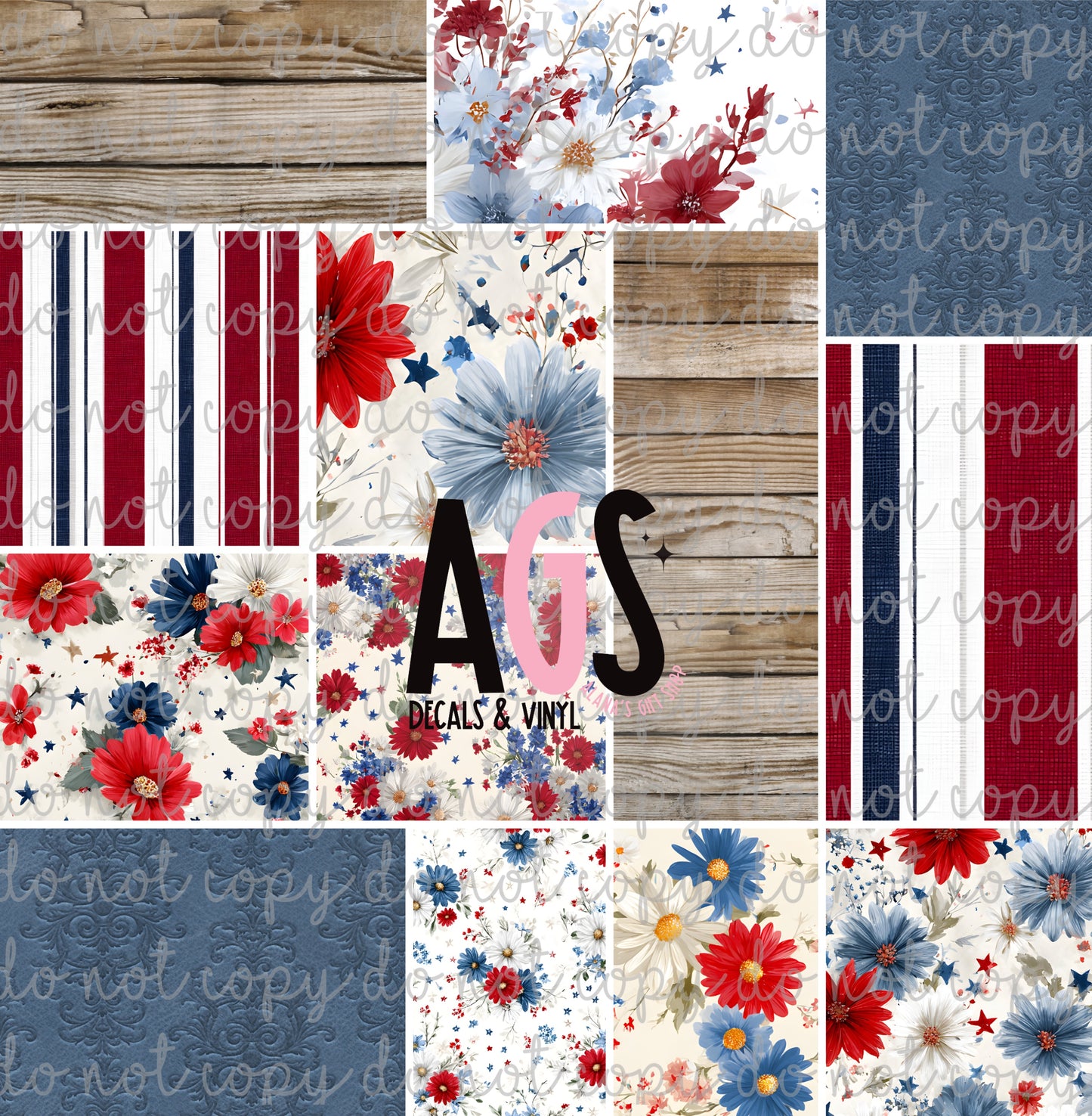 2193 Patchwork USA Flowers