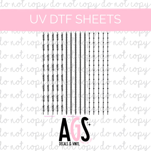 UV DTF SHEET 019 Patchwork Doodle Lines 3 Black