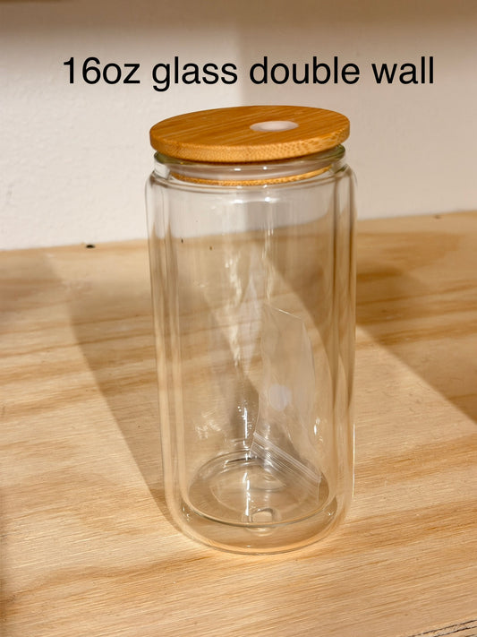 Glass double wall 16oz no brand