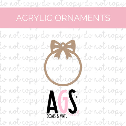 Acrylic Ornament 2 Big Bow