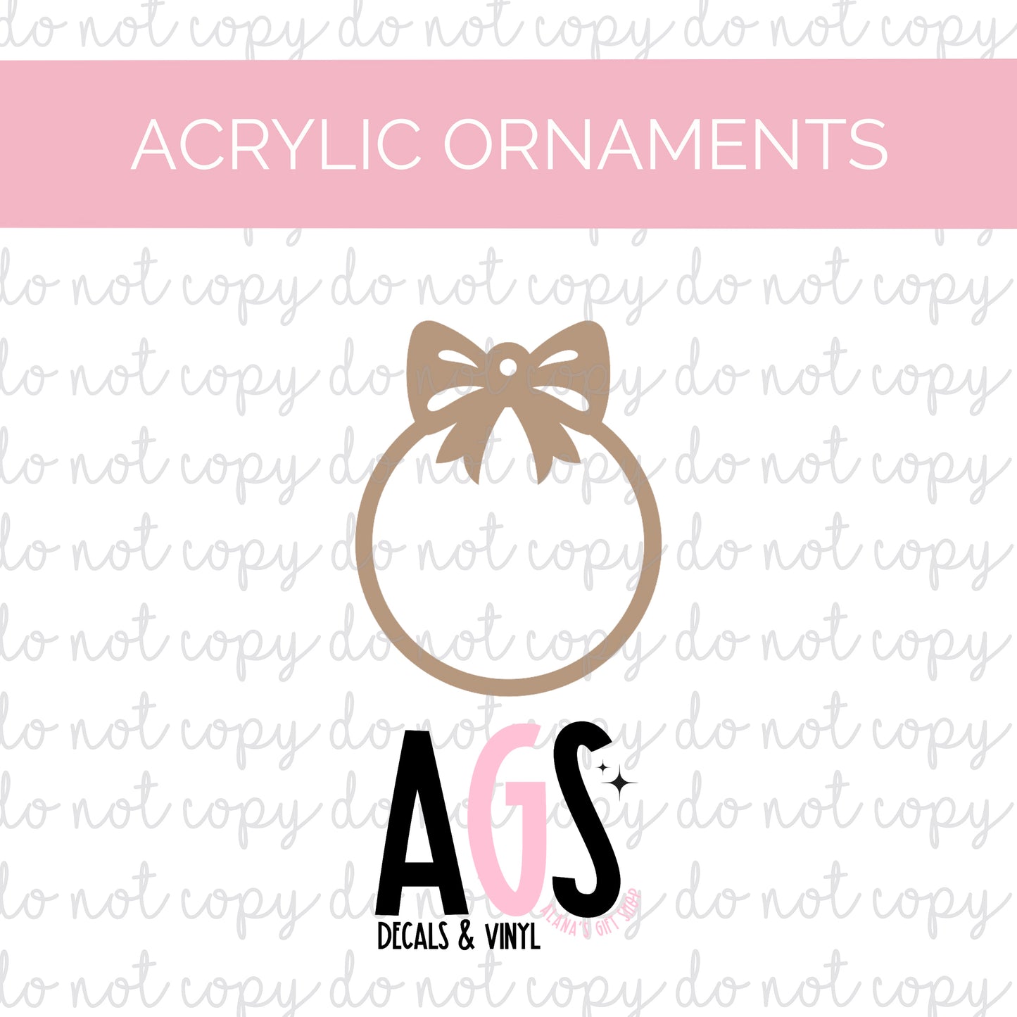 Acrylic Ornament 2 Big Bow