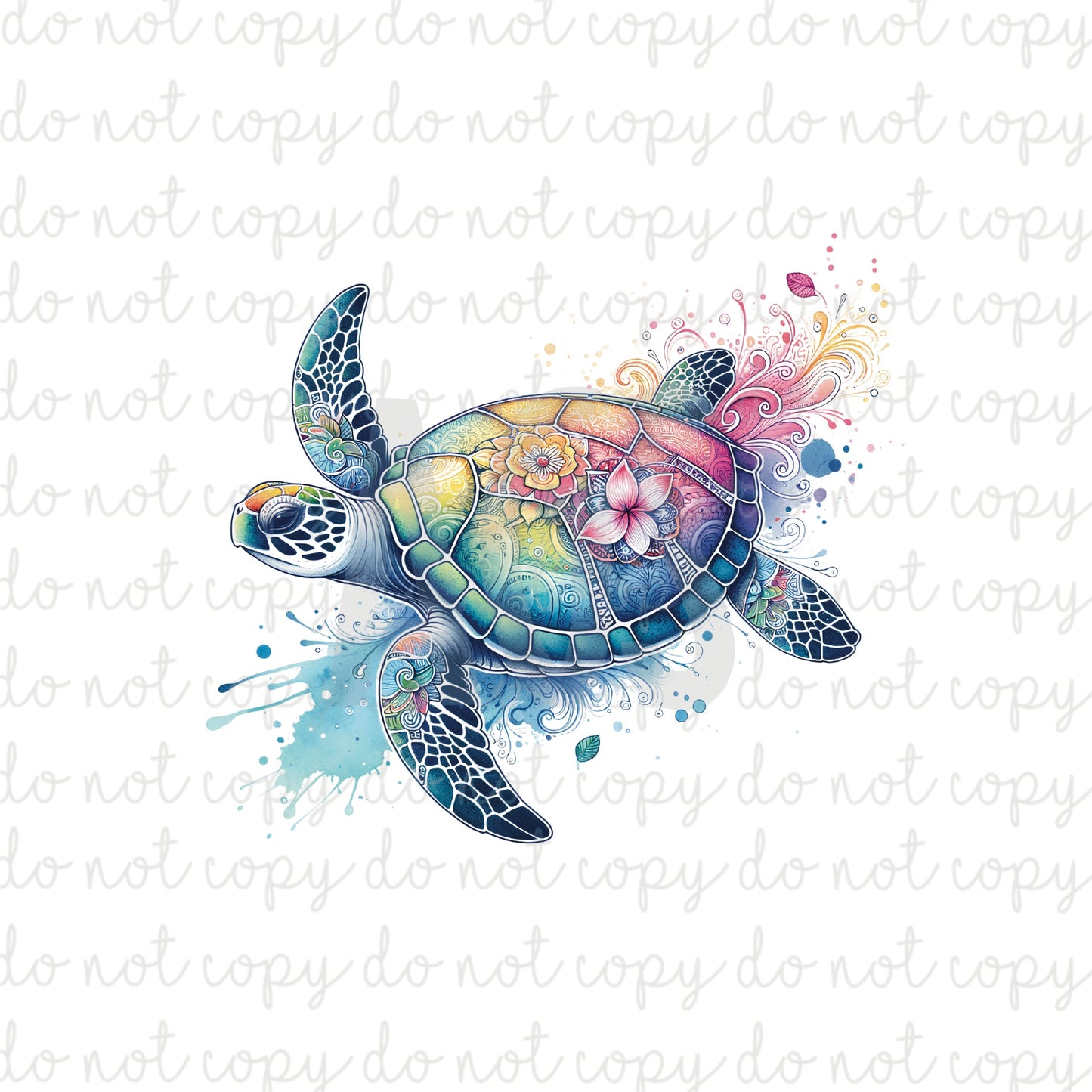 DECAL 178 Sea Turtle Splash