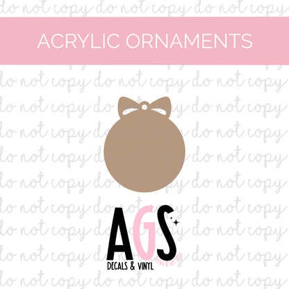 Acrylic Ornament 3 Small Bow