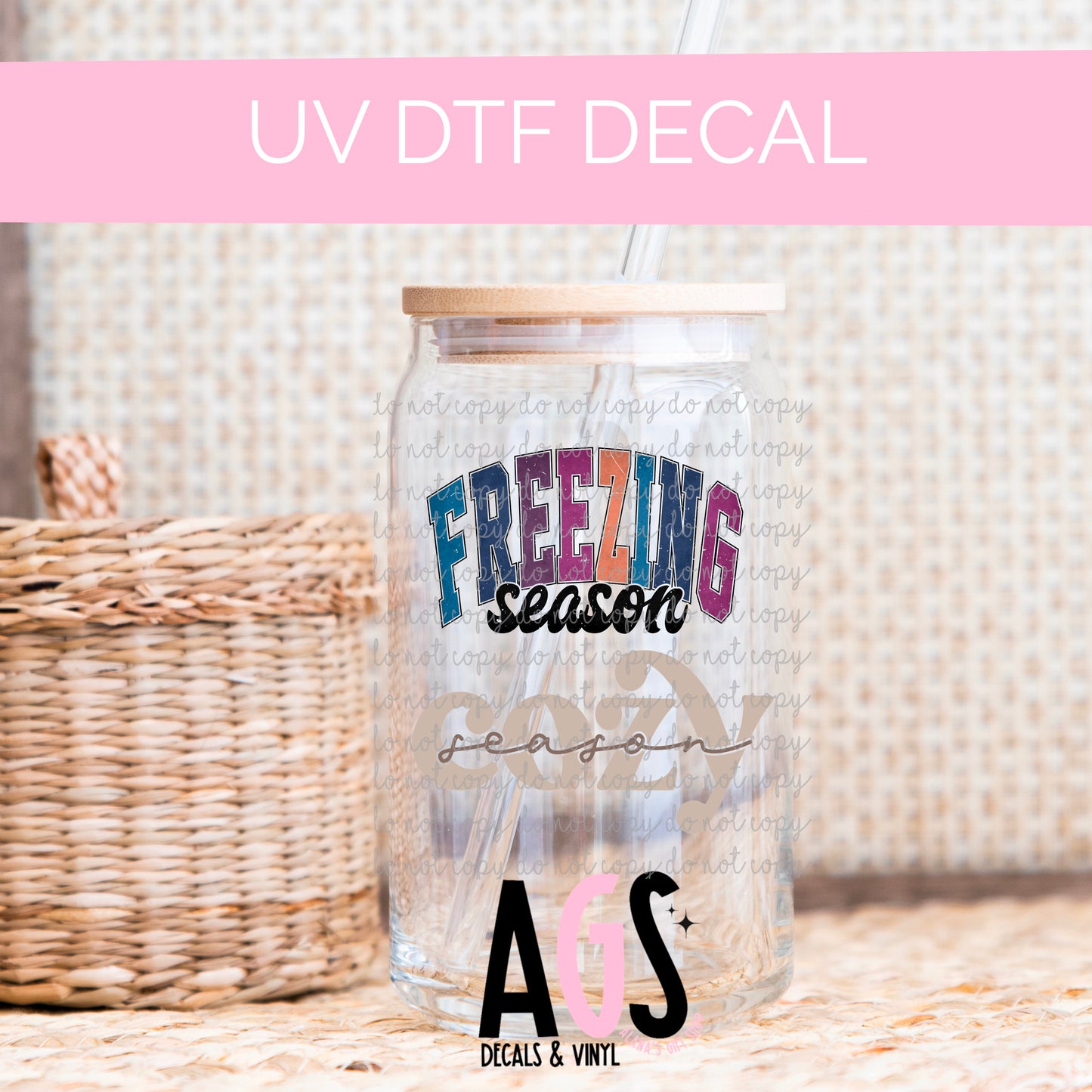 UV DTF DECAL- 028 Freezing Season/Cozy Season 2 For 1