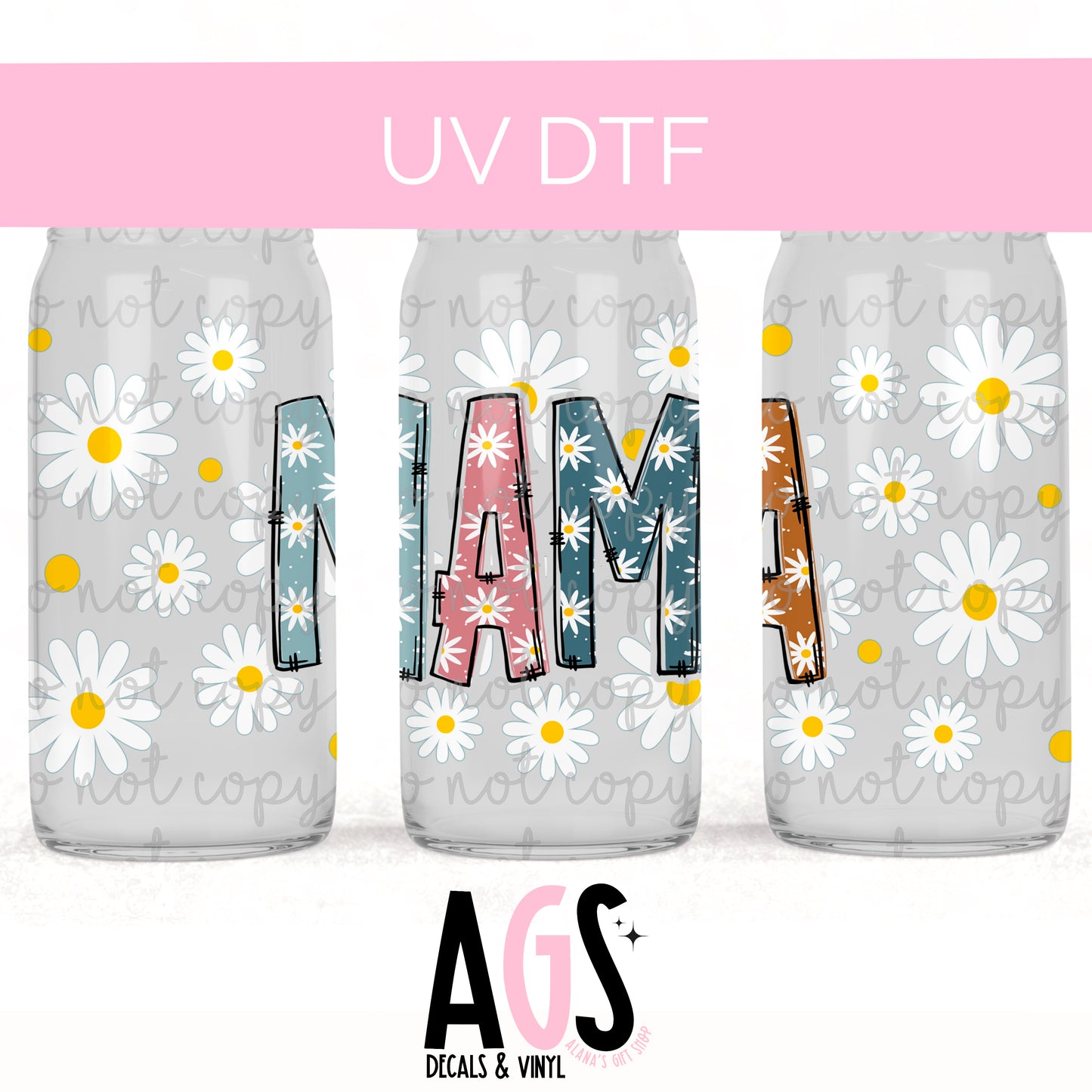 UV DTF WRAP-047 Mama Daisies