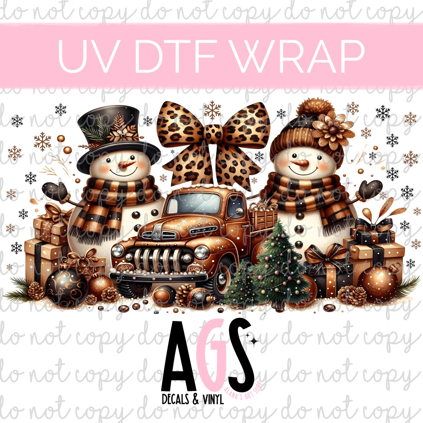 UV DTF WRAP 109 Toasted Mr. & Mrs. Frosty