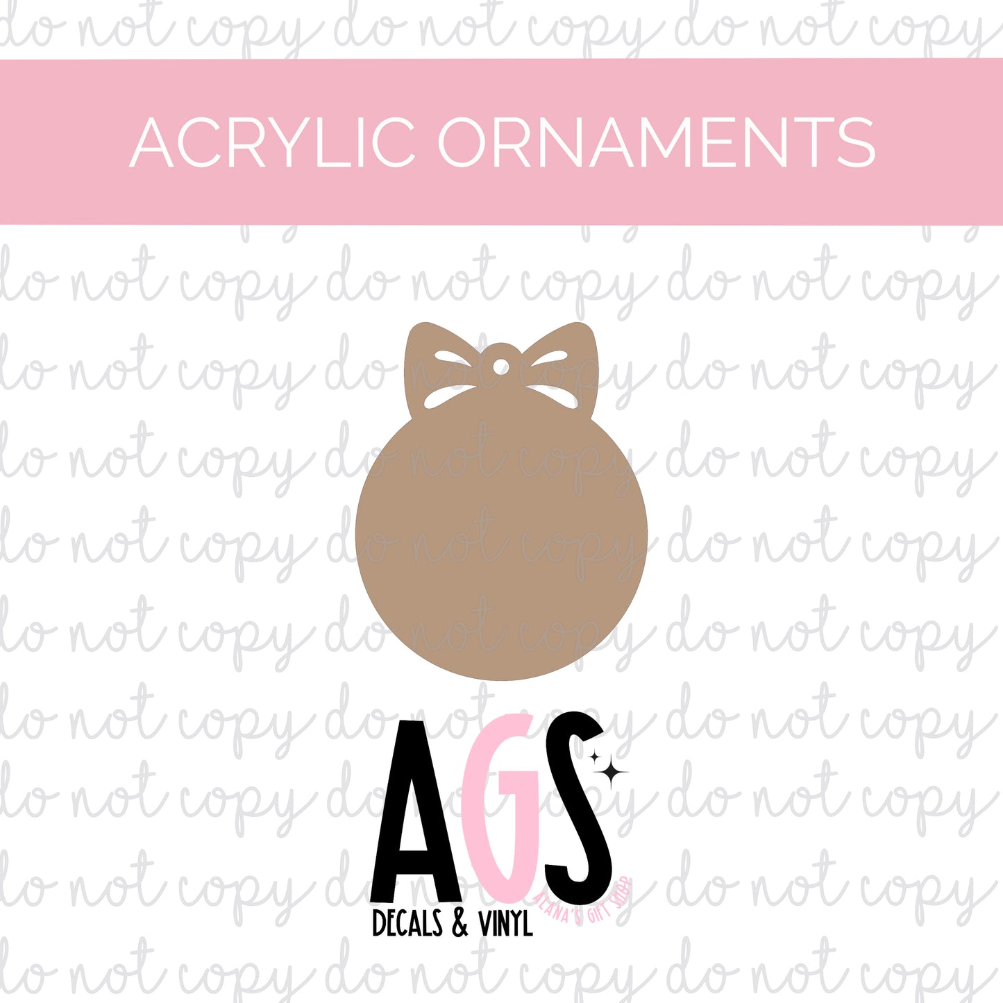 Acrylic Ornament 2 Big Bow