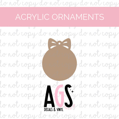 Acrylic Ornament 2 Big Bow