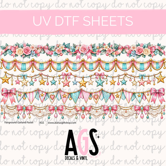 UV DTF SHEET 102 Fairground Garland Pastel - Sept Box