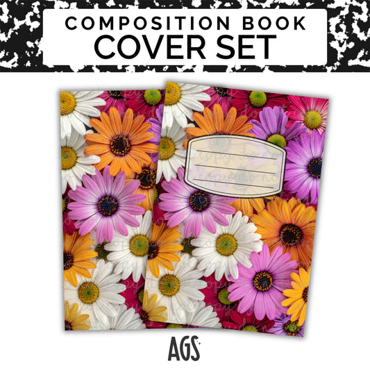 COMPOSITION NOTEBOOK COVER SET - 039 Colorful Daisies