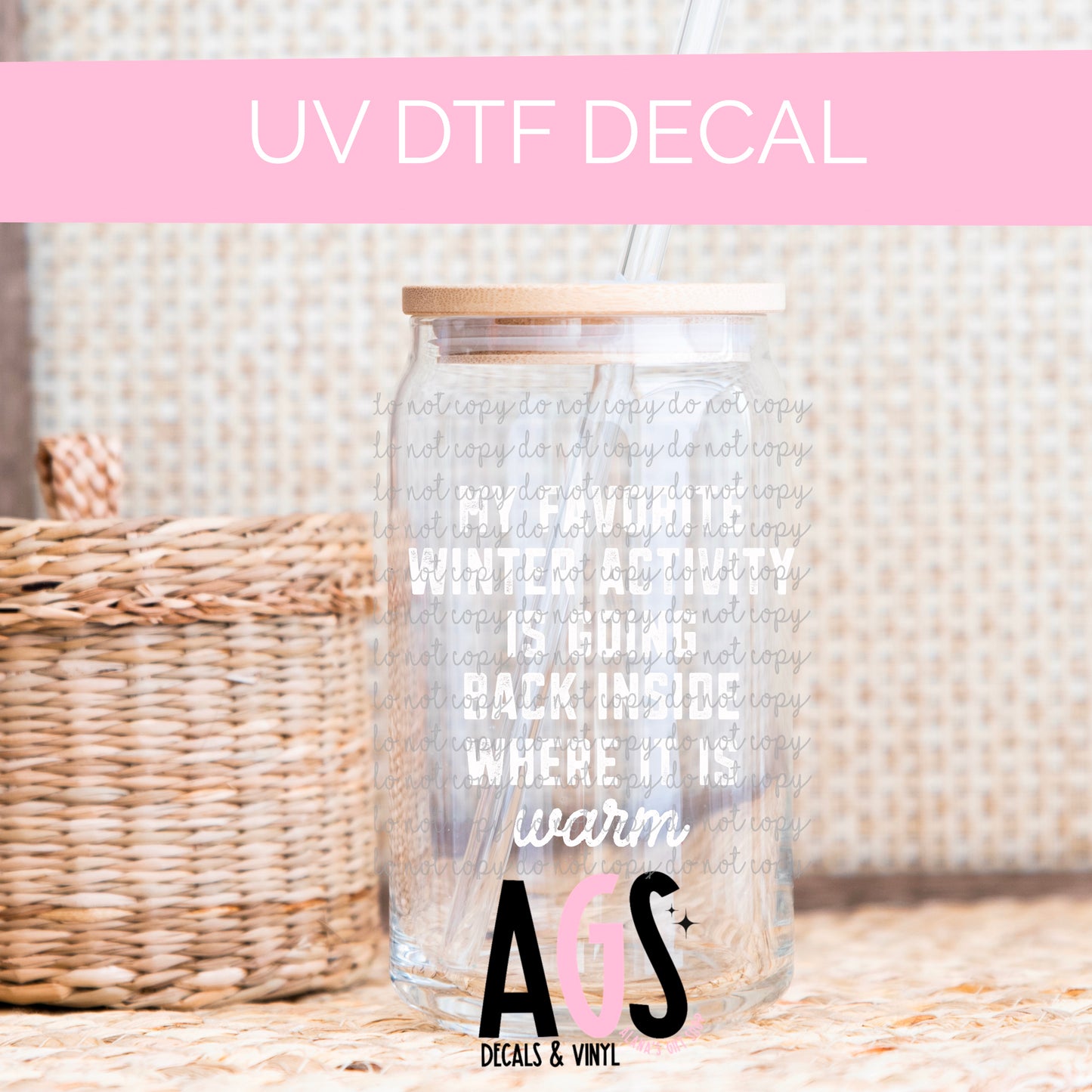 UV DTF DECAL- 020 Favorite Winter Activity