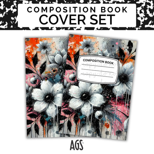 COMPOSITION NOTEBOOK COVER SET - 007 Graffiti Flowers