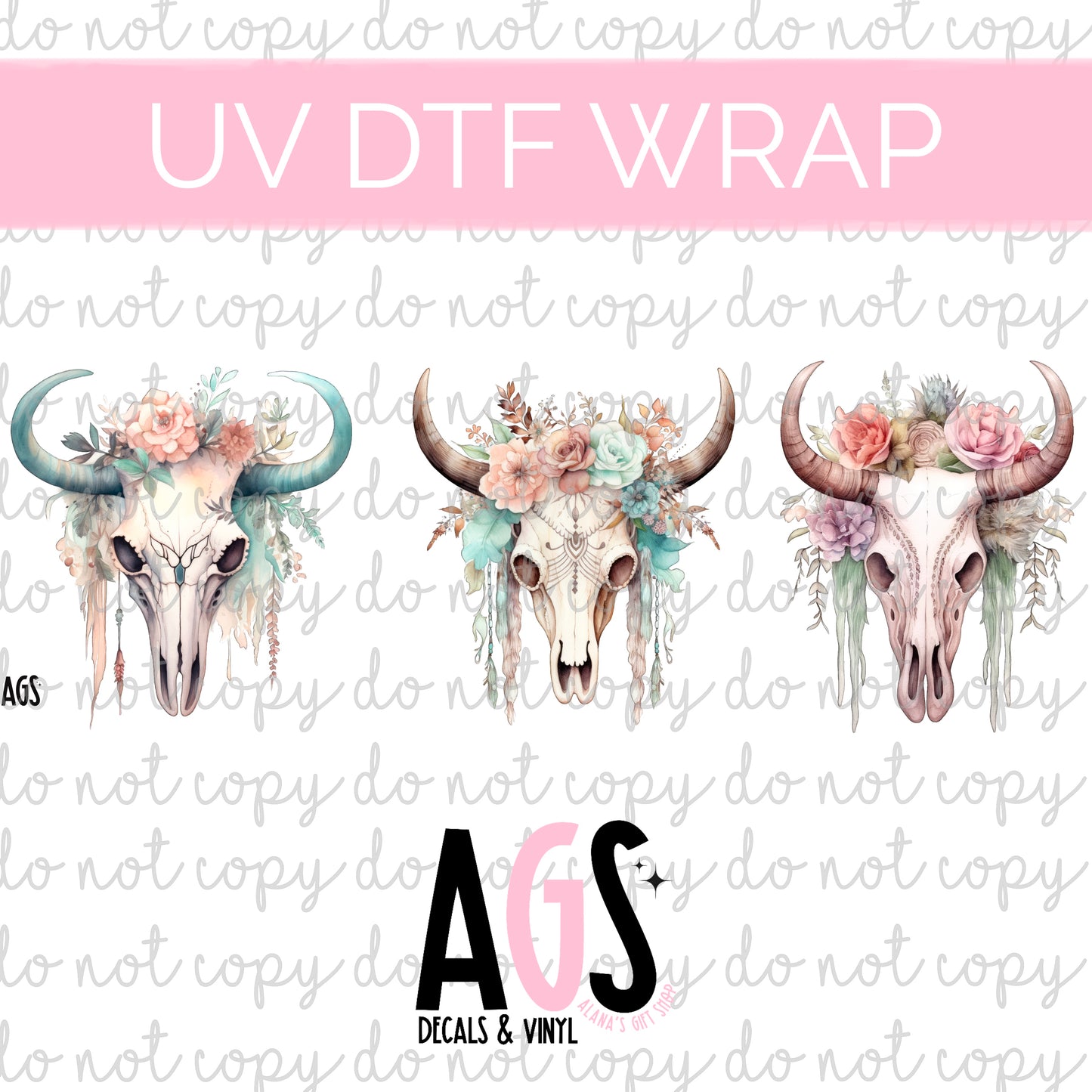 UV DTF WRAP-061 Pretty Western Decals #2