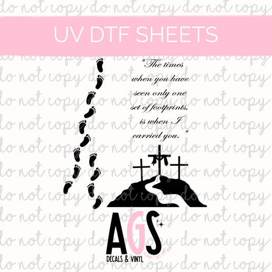 UV DTF SHEET 098 Footprints & Cross