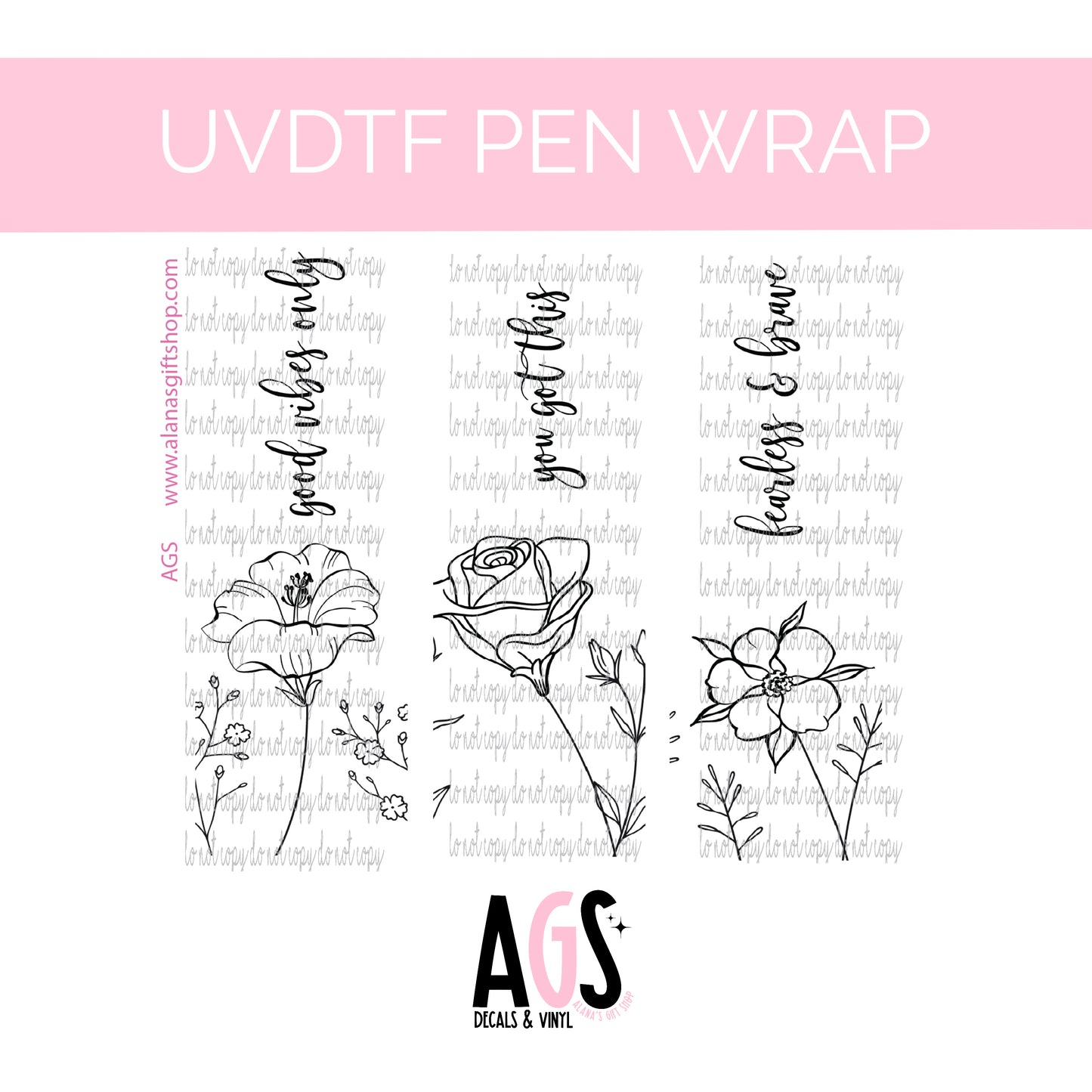 PEN WRAP 015 - Affirmations Nov UVDTF Box
