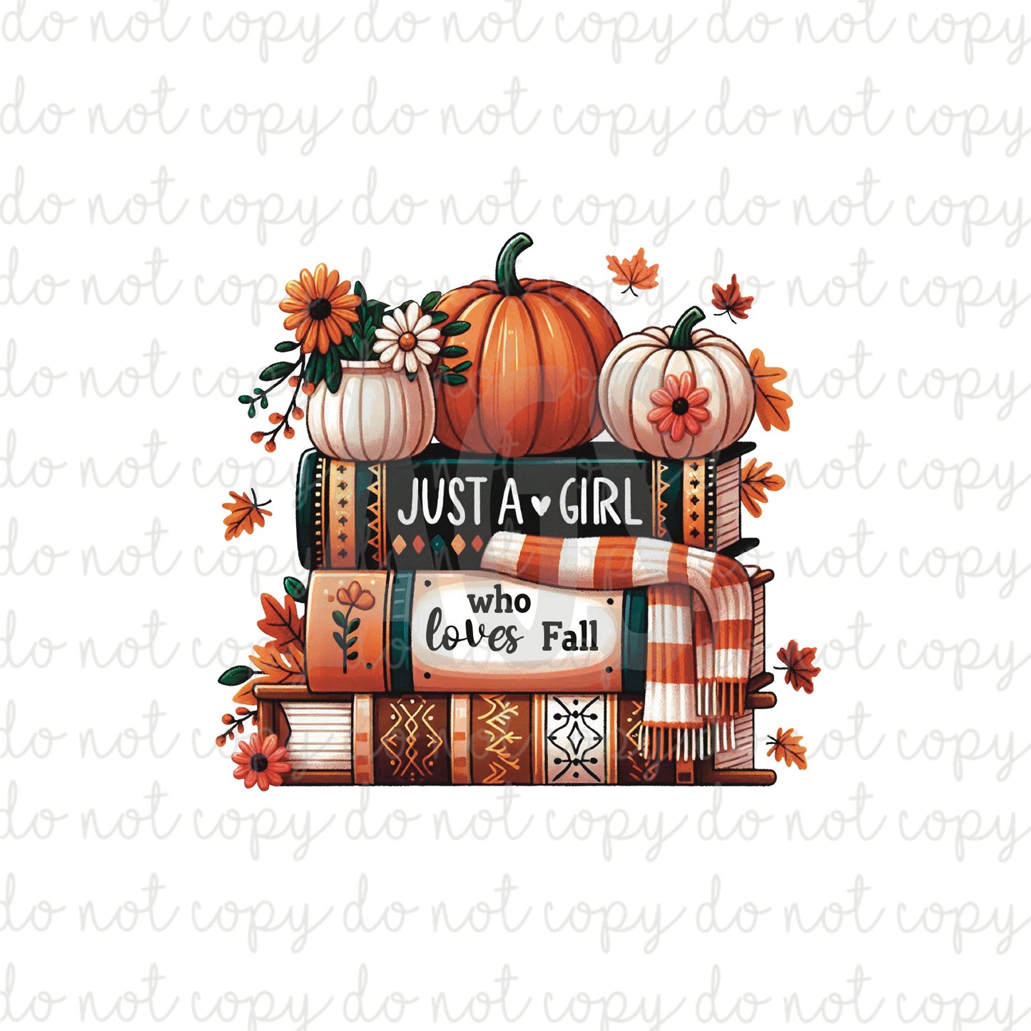 DECAL 167 Just A Girl Who Loves Fall Books