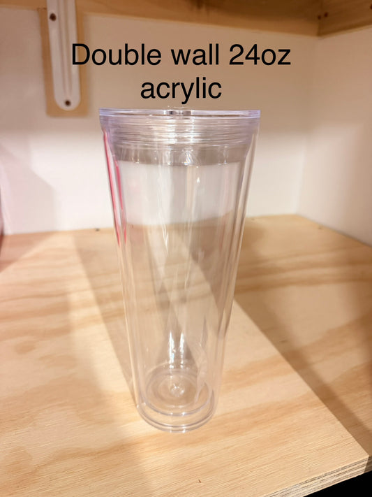Double wall acrylic - big hole 24oz -no brand
