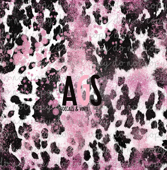 1645 Black & Pink Cow Print