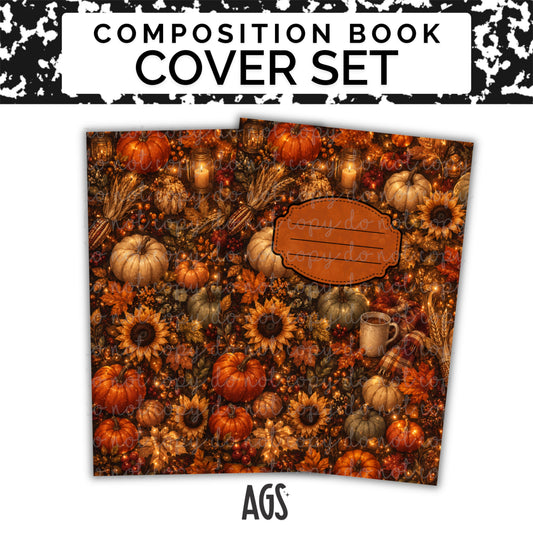 COMPOSITION NOTEBOOK COVER SET - 036 Pumpkins & Coffee