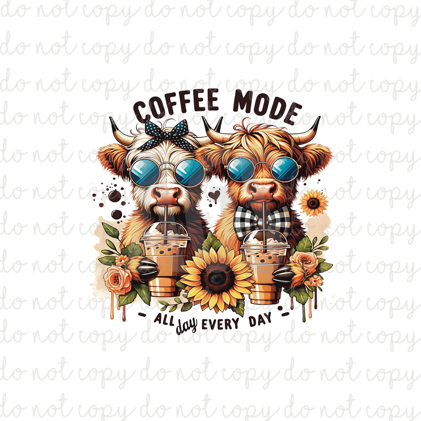 DECAL 101 Coffee Mode Cow