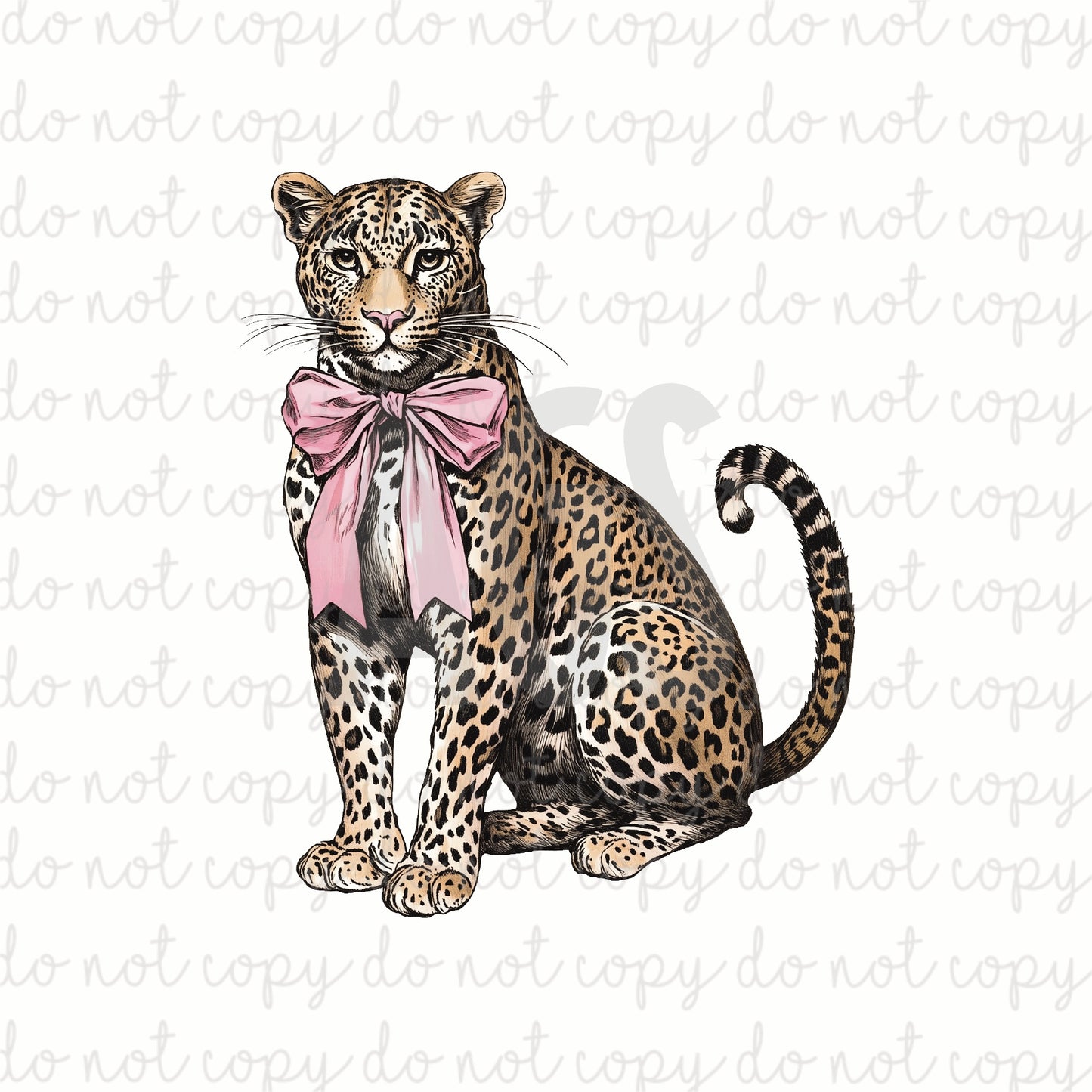 DECAL 225 Leopard In Pink Bow