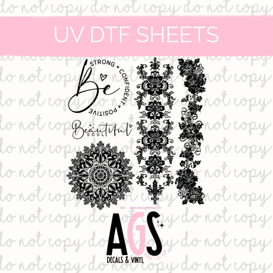 UV DTF SHEET 057 Beautiful Soul - Nov UVDTF Box