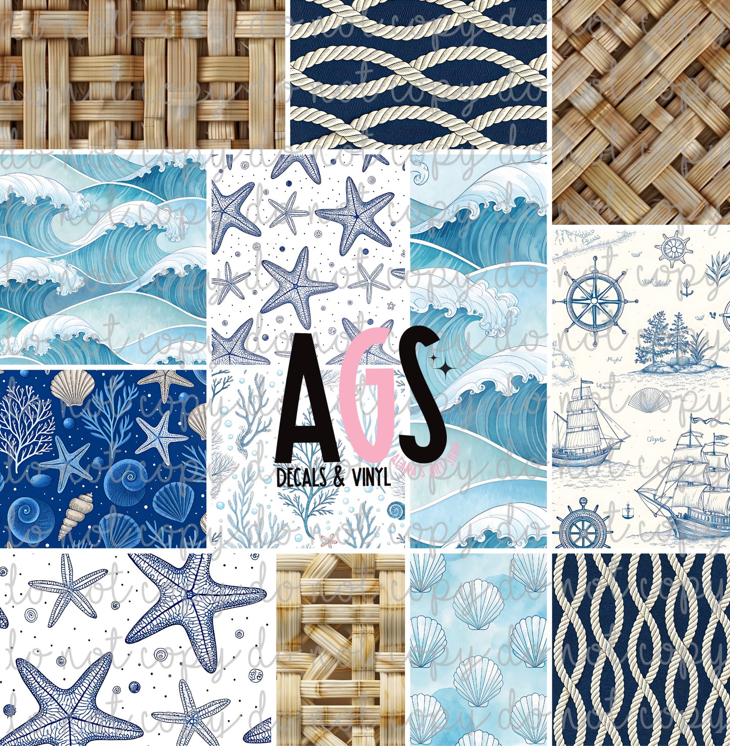 2337 Nautical Beach House Patchwork