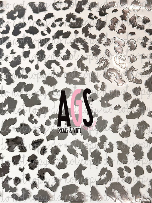 METALLIC UV DTF SHEET 042 Leopard - Silver Metal