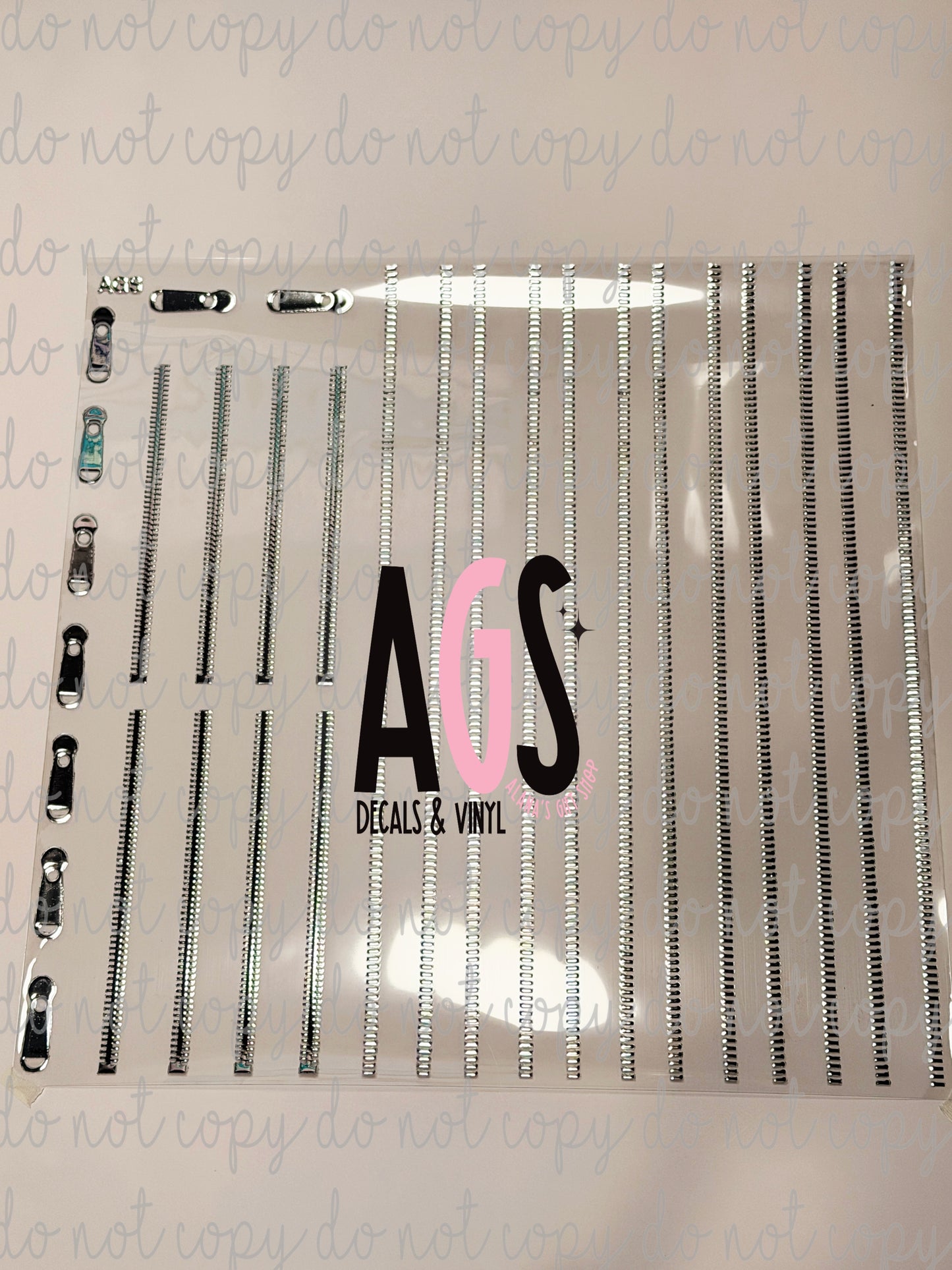 METALLIC UV DTF SHEET 030 Silver Zipper