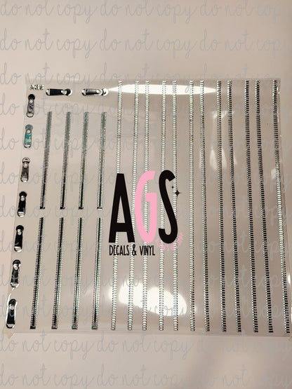 METALLIC UV DTF SHEET 030 Silver Zipper