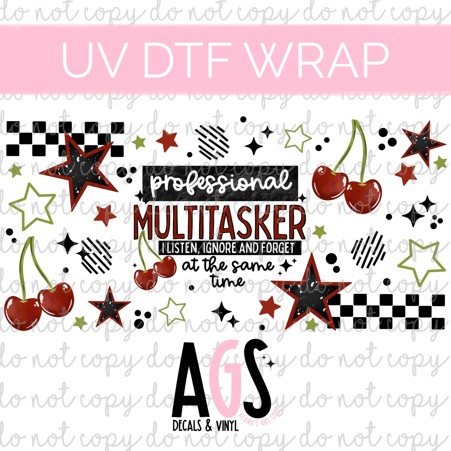 UV DTF WRAP 018 Professional Multitasker Cherries