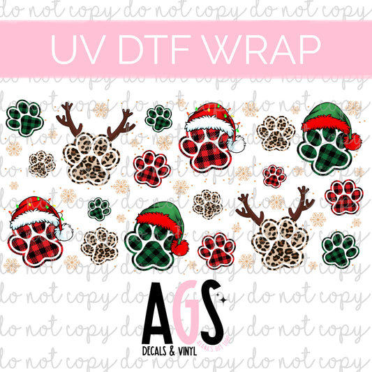 UV DTF WRAP 117 Santa’s Dog Paw