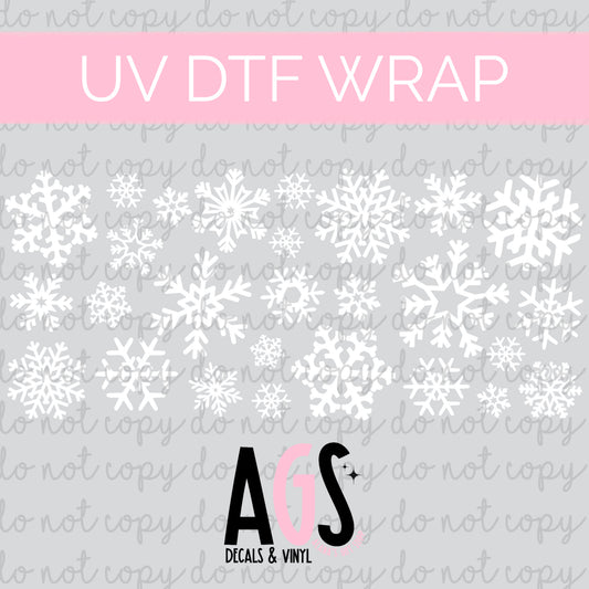 UV DTF WRAP 181 White Snowflakes